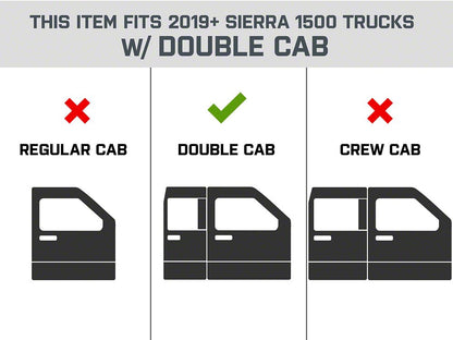 Barricade 3-Inch Side Step Bars; Body Mount; Black (19-25 Sierra 1500 Double Cab)