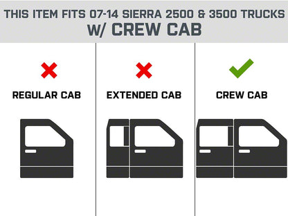 Barricade 4-Inch Oval Straight End Side Step Bars; Black (07-14 Sierra 2500 HD Crew Cab)