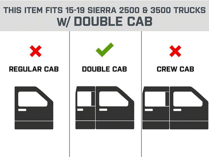 Barricade 6-Inch Oval Straight End Side Step Bars; Rocker Mount; Black (07-19 Sierra 2500 HD Extended/Double Cab)