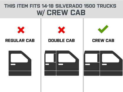 Barricade 4-Inch Flat Oval Running Boards; Stainless Steel (14-18 Silverado 1500 Crew Cab)