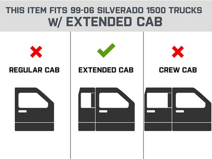 Barricade 4-Inch Flat Oval Running Boards; Stainless Steel (99-06 Silverado 1500 Extended Cab)