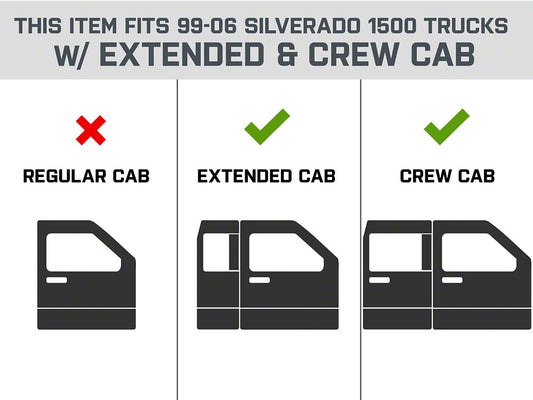 Barricade 4-Inch Oval Straight End Running Boards; Black (99-06 Silverado 1500 Extended Cab, Crew Cab)