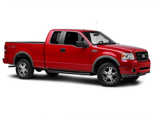 Barricade 3-Inch Round Curved Side Step Bars; Gloss Black (04-08 F-150)