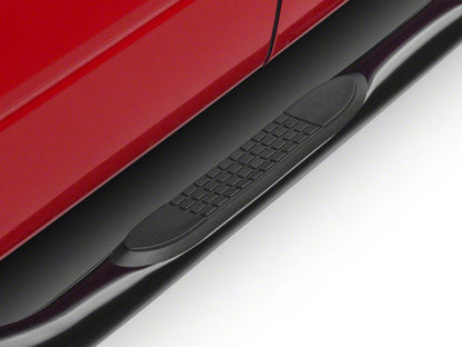 Barricade 3-Inch Round Curved Side Step Bars; Gloss Black (04-08 F-150)