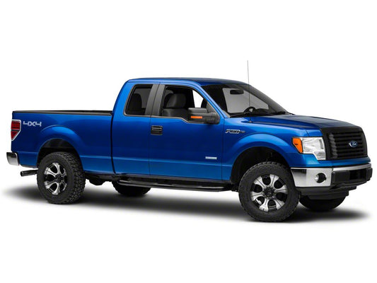 Barricade 3-Inch Round Curved Side Step Bars; Gloss Black (09-14 F-150)