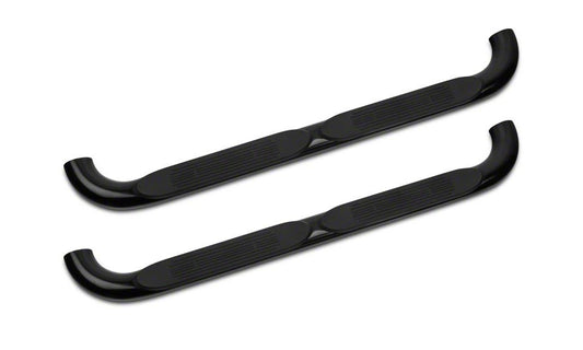 Barricade 4-Inch Oval Bent End Side Step Bars; Gloss Black (97-03 F-150)