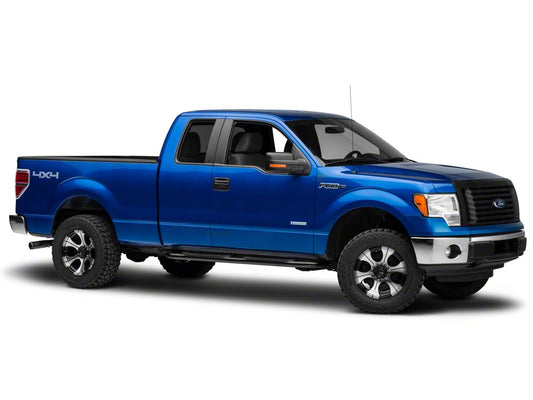 Barricade 4-Inch Oval Curved Side Step Bars; Gloss Black (09-14 F-150)