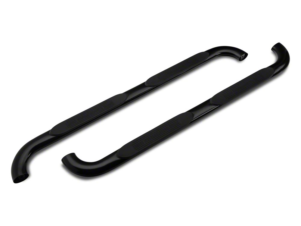 Barricade 4-Inch Oval Curved Side Step Bars; Gloss Black (09-14 F-150)