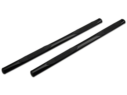 Barricade 4-Inch Oval Straight End Side Step Bars; Gloss Black (04-08 F-150)