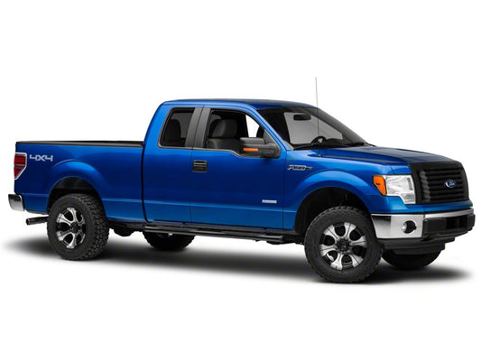 Barricade 4-Inch Oval Straight End Side Step Bars; Gloss Black (09-14 F-150)