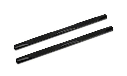 Barricade 4-Inch Oval Straight End Side Step Bars; Gloss Black (09-14 F-150)