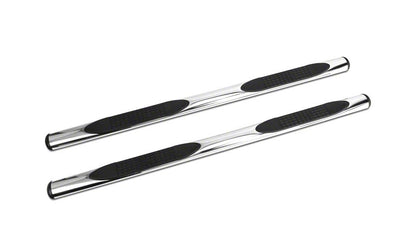 Barricade 4-Inch Oval Straight End Side Step Bars; Stainless Steel (09-14 F-150)