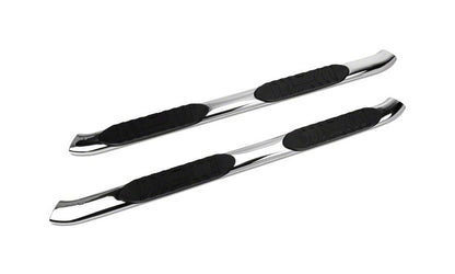 Barricade 5-Inch Oval Bent End Side Step Bars; Stainless Steel (09-14 F-150 SuperCab, SuperCrew)
