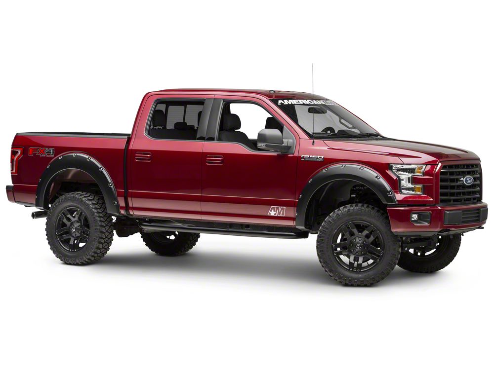 Barricade 3-Inch 90 Degree Bent End Side Step Bars; Black (15-25 F-150)
