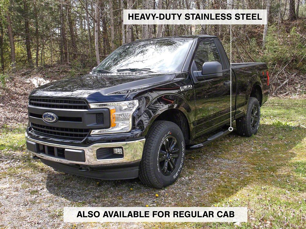 Barricade 3-Inch 90 Degree Bent End Side Step Bars; Black (15-25 F-150)
