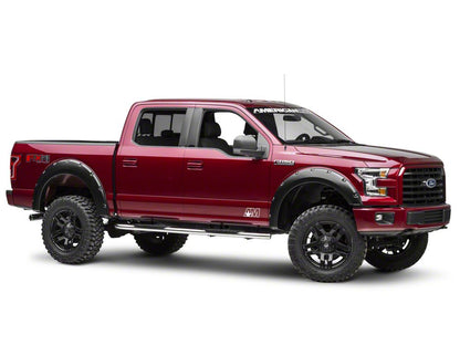 Barricade 5-Inch Oval 60 Degree Bent End Side Step Bars; Stainless Steel (15-25 F-150)