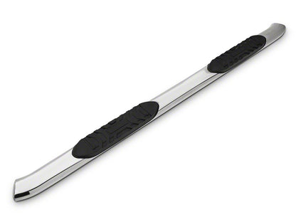 Barricade 5-Inch Oval 60 Degree Bent End Side Step Bars; Stainless Steel (15-25 F-150)