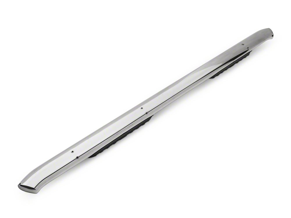 Barricade 5-Inch Oval 60 Degree Bent End Side Step Bars; Stainless Steel (15-25 F-150)