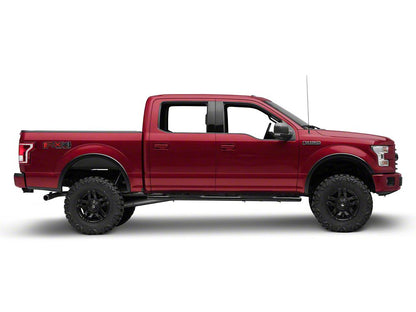 Barricade 5-Inch Oval 60 Degree Bent End Side Step Bars; Black (15-25 F-150)