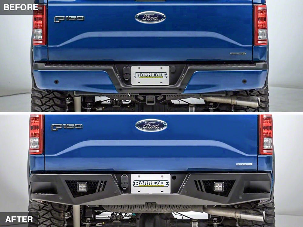 Barricade Extreme HD Rear Bumper with LED Fog Lights for Aftermarket Hitches (15-20 F-150, Excluding Raptor)
