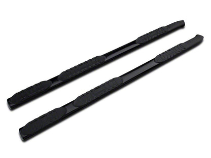 Barricade 5-Inch Oval Bent End Wheel to Wheel Side Step Bars; Black (15-25 F-150 SuperCab, SuperCrew)