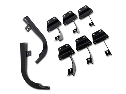 Barricade 5-Inch Oval Bent End Wheel to Wheel Side Step Bars; Black (15-25 F-150 SuperCab, SuperCrew)