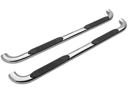 Barricade 4-Inch Oval 90 Degree Bent End Side Step Bars; Stainless Steel (15-25 F-150)