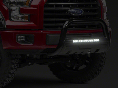 Barricade 3-Inch Bull Bar with Skid Plate and 20-Inch Single Row LED Light Bar; Black (04-25 F-150, Excluding Raptor)