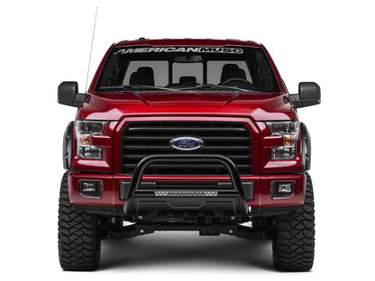 Barricade 3-Inch Bull Bar with Skid Plate and 20-Inch Single Row LED Light Bar; Black (04-25 F-150, Excluding Raptor)