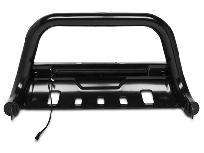 Barricade 3-Inch Bull Bar with Skid Plate and 20-Inch Single Row LED Light Bar; Black (04-25 F-150, Excluding Raptor)
