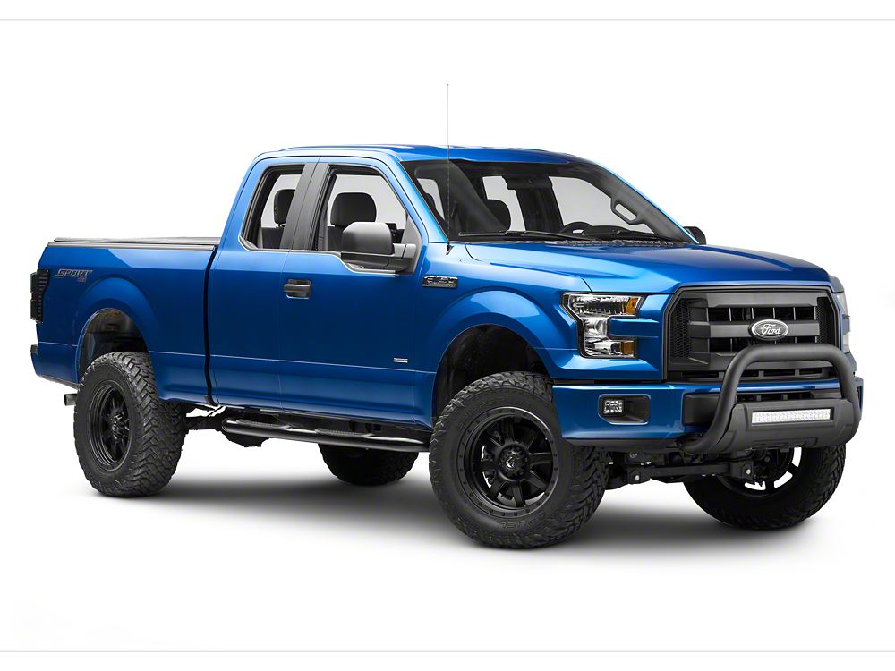 Barricade HD Bull Bar with Skid Plate and 20-Inch Dual-Row LED Light Bar; Textured Black (04-25 F-150, Excluding Raptor)