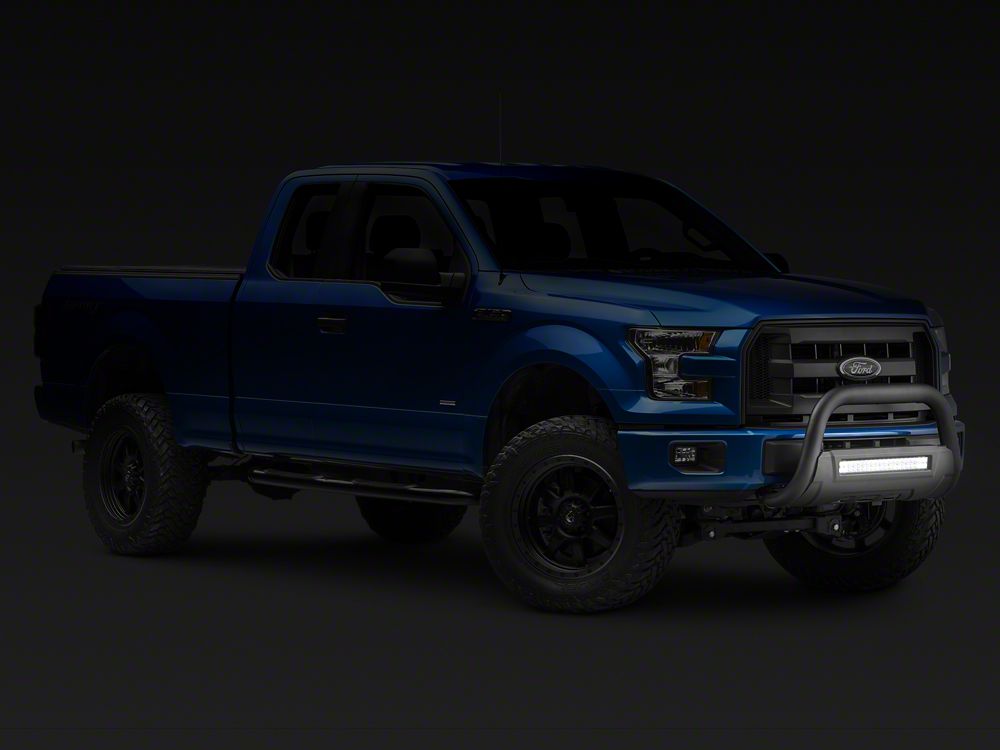 Barricade HD Bull Bar with Skid Plate and 20-Inch Dual-Row LED Light Bar; Textured Black (04-25 F-150, Excluding Raptor)