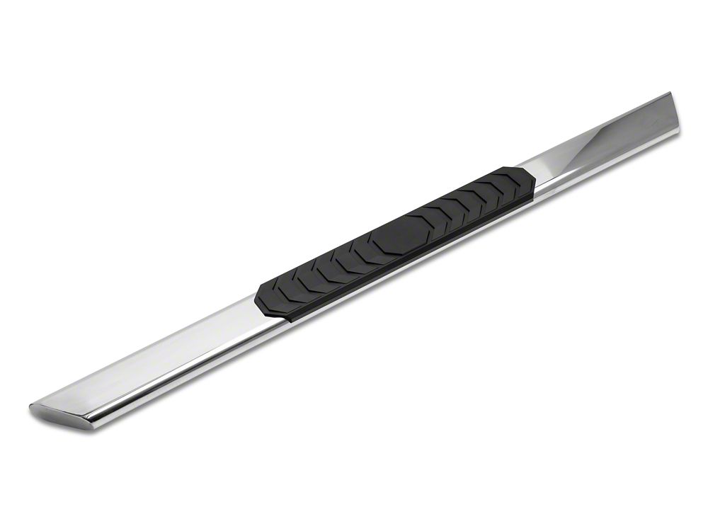 Barricade 4-Inch Flat Oval Running Boards; Stainless Steel (04-14 F-150 Regular Cab)