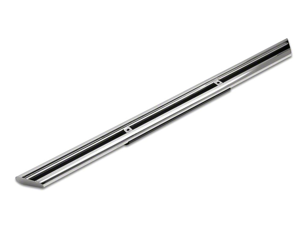 Barricade 4-Inch Flat Oval Running Boards; Stainless Steel (04-14 F-150 Regular Cab)
