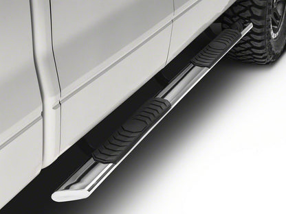 Barricade 4-Inch Flat Oval Running Boards; Stainless Steel (04-14 F-150 SuperCrew)