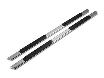 Barricade 4-Inch Flat Oval Running Boards; Stainless Steel (04-14 F-150 SuperCrew)