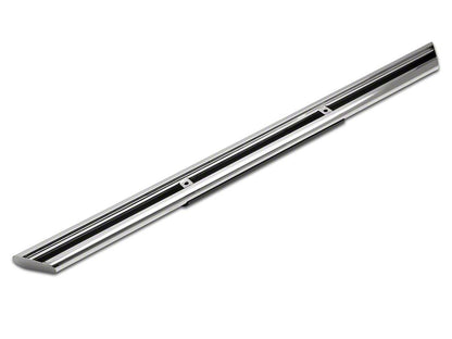 Barricade 4-Inch Flat Oval Running Boards; Stainless Steel (15-25 F-150 Regular Cab)