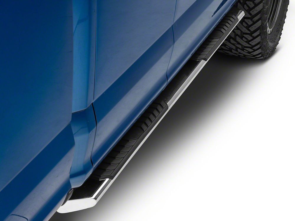 Barricade 4-Inch Flat Oval Running Boards; Stainless Steel (15-25 F-150 SuperCab)