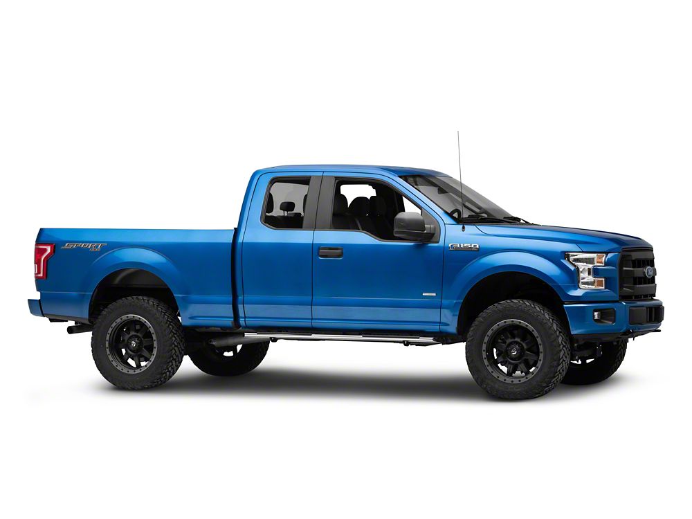 Barricade 4-Inch Flat Oval Running Boards; Stainless Steel (15-25 F-150 SuperCab)
