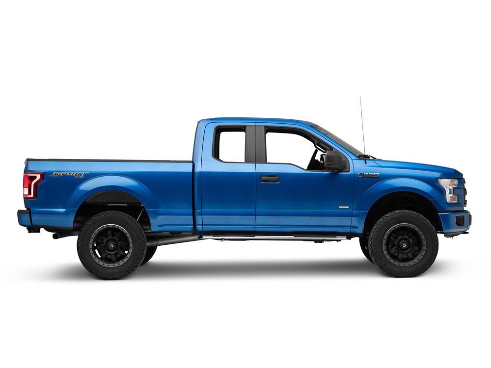 Barricade 4-Inch Flat Oval Running Boards; Stainless Steel (15-25 F-150 SuperCab)