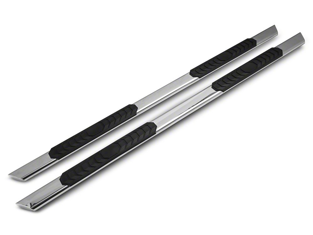 Barricade 4-Inch Flat Oval Running Boards; Stainless Steel (15-25 F-150 SuperCab)