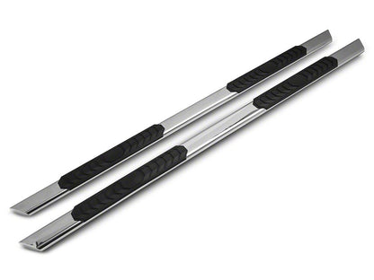 Barricade 4-Inch Flat Oval Running Boards; Stainless Steel (15-25 F-150 SuperCab)