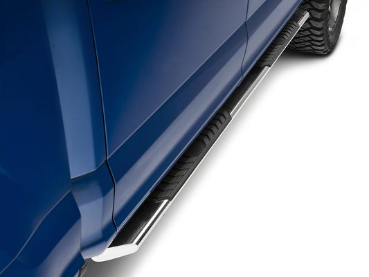 Barricade 4-Inch Flat Oval Running Boards; Stainless Steel (15-25 F-150 SuperCrew)