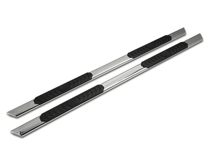 Barricade 4-Inch Flat Oval Running Boards; Stainless Steel (15-25 F-150 SuperCrew)