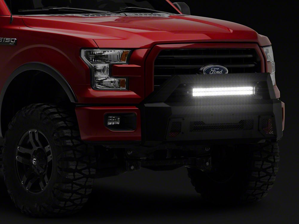 Barricade Stubby HD Front Bumper with Over-Rider Hoop and 20-Inch Dual Row LED Light Bar (15-17 F-150, Excluding Raptor)