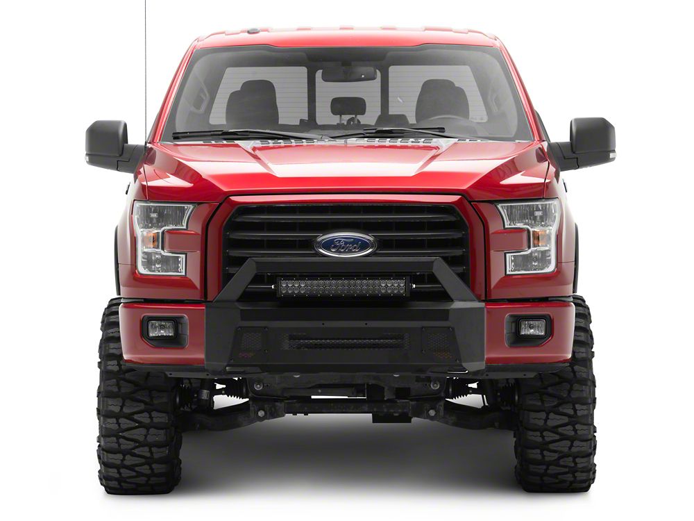 Barricade Stubby HD Front Bumper with Over-Rider Hoop and 20-Inch Dual Row LED Light Bar (15-17 F-150, Excluding Raptor)
