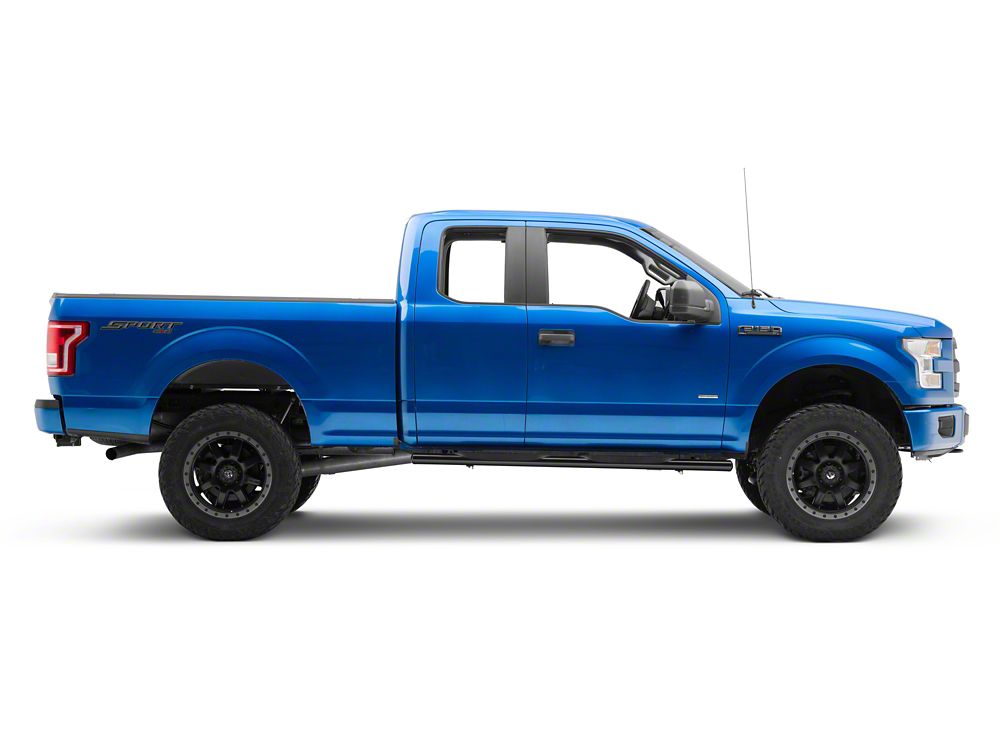 Barricade E-Series 5-Inch Straight End Side Step Bars; Black (15-25 F-150 SuperCab)