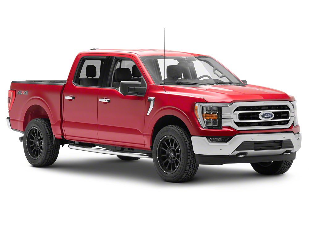 Barricade E-Series 3-Inch Side Step Bars with 90 Degree Bent Ends; Stainless Steel (15-25 F-150 SuperCrew)