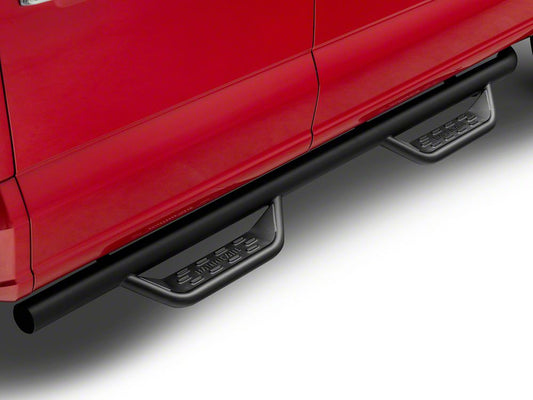 Barricade Tubular Drop Steps; Fine Textured Black Finish (15-25 F-150 SuperCrew)