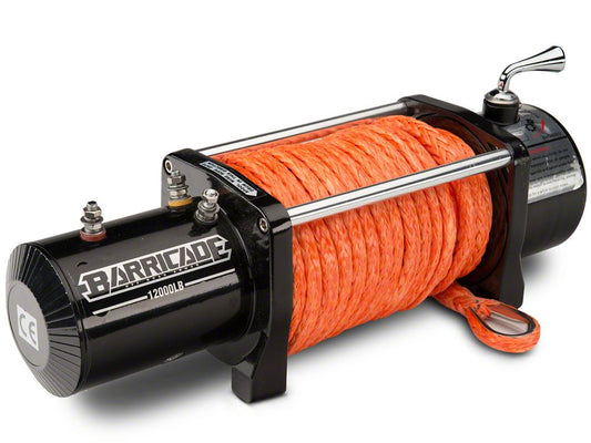 Barricade 12,000 lb. Winch with Synthetic Rope (Universal; Some Adaptation May Be Required)
